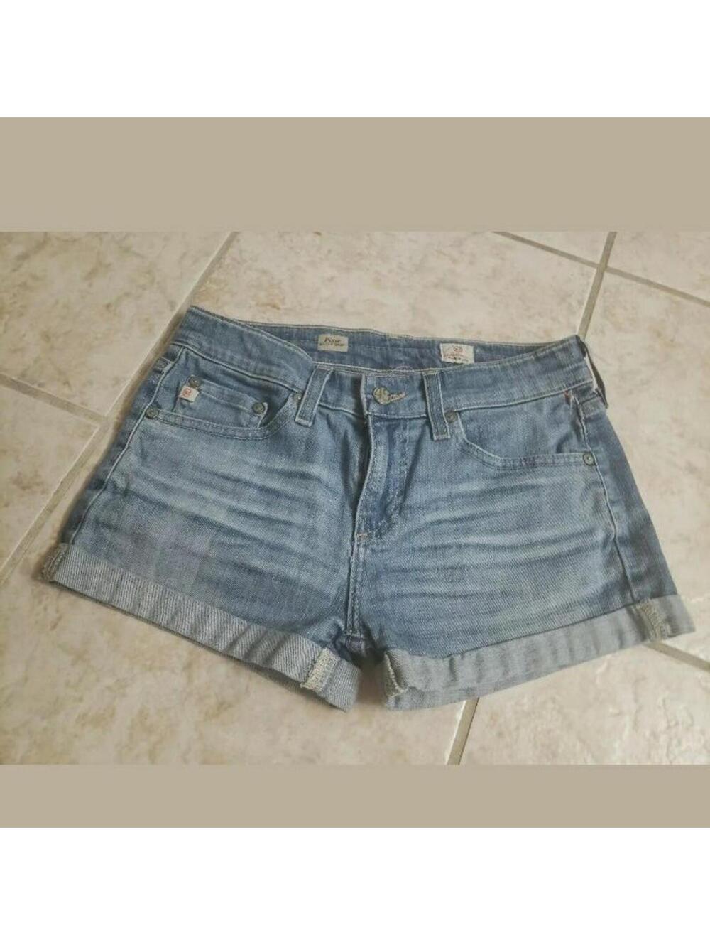 AG Pixie Roll Up Jean Shorts Blue Sz 25